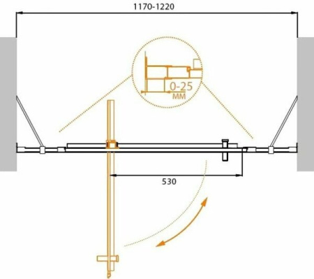 Душевая дверь (120х195) CEZARES MOLVENO MOLVENO-BA-12-80+40-C-Cr-IV